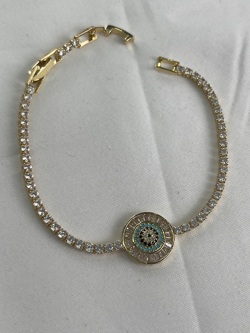 Edelstahl Armband Nazar mit Stein