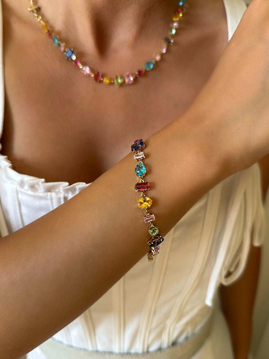 Edelstahl Armband mit Bunten