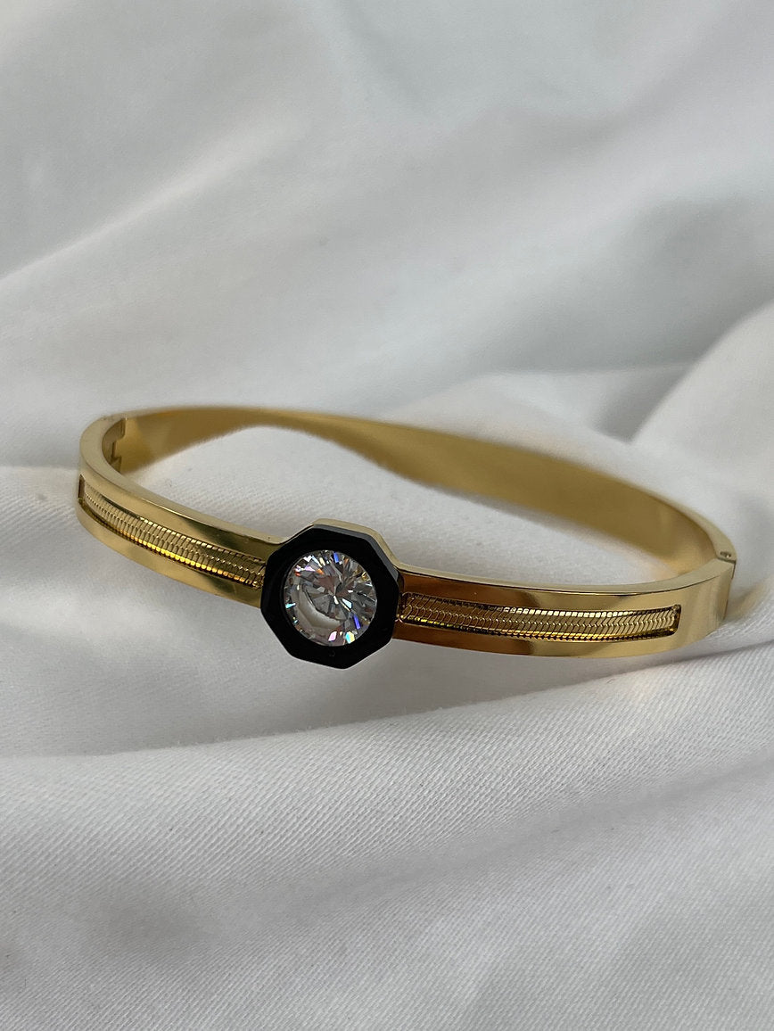 Edelstahl Armreif mit Diamont