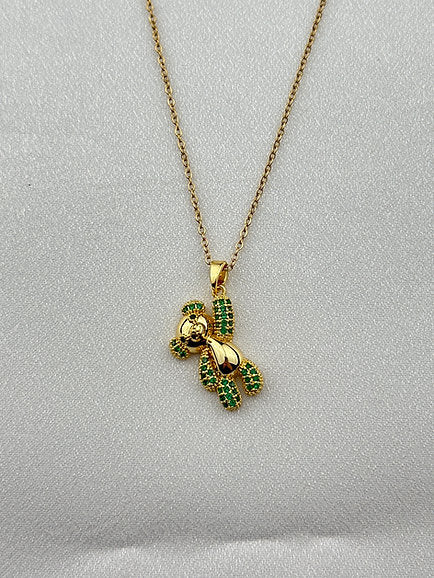 Emerald Teddy Halskette