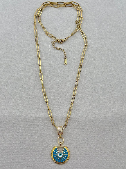 Edelstahl Kette Blue Aura