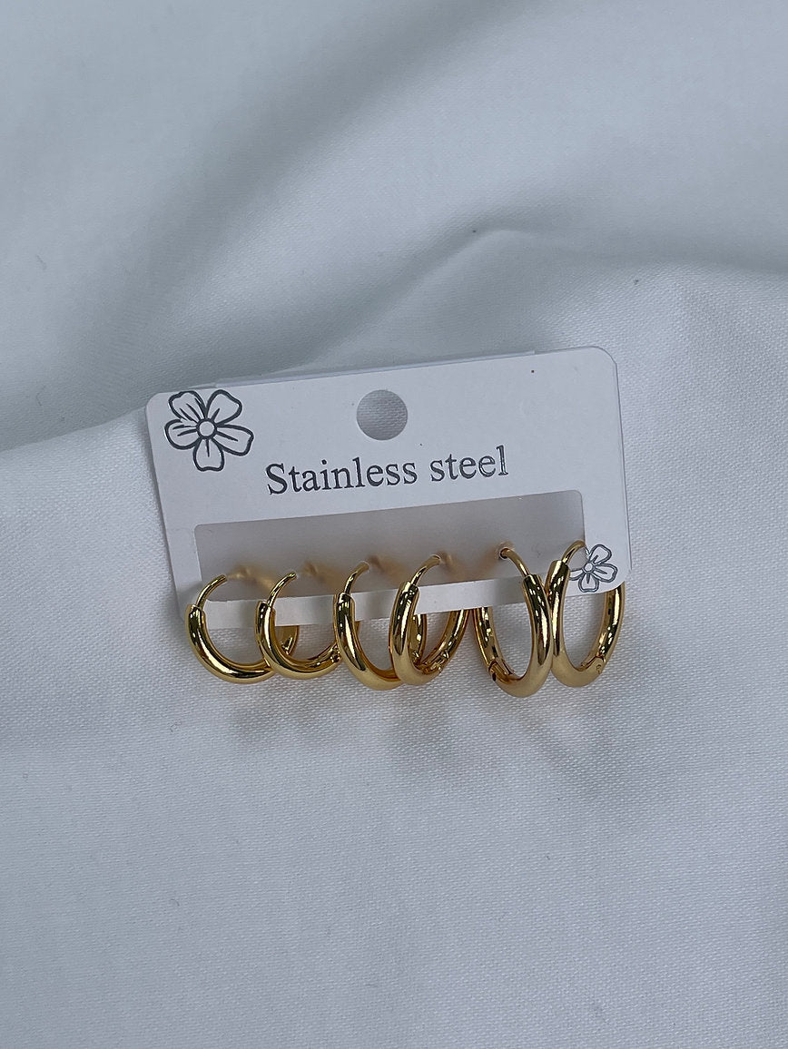 Klassisches Edelstahl Creolen-Set (3 Größen)