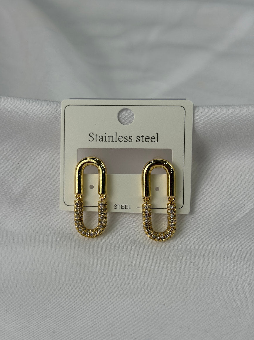 Edelstahl Diamont Loop Ohrringen